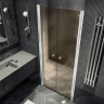 Душевая дверь Maybah Glass MGD-433-1 800х1980 двустворчатая на монопетлях Белый матовый стекло бронзовое матовое
