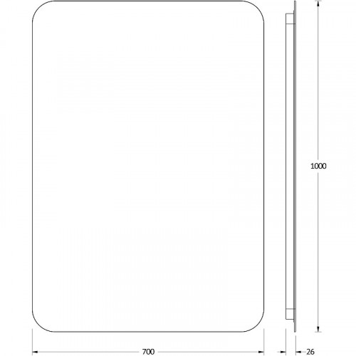 Зеркало Defesto Opti 70x100 DF 2809 с подсветкой 32W-4500К/Без выключателя/Нейтральный белый свет