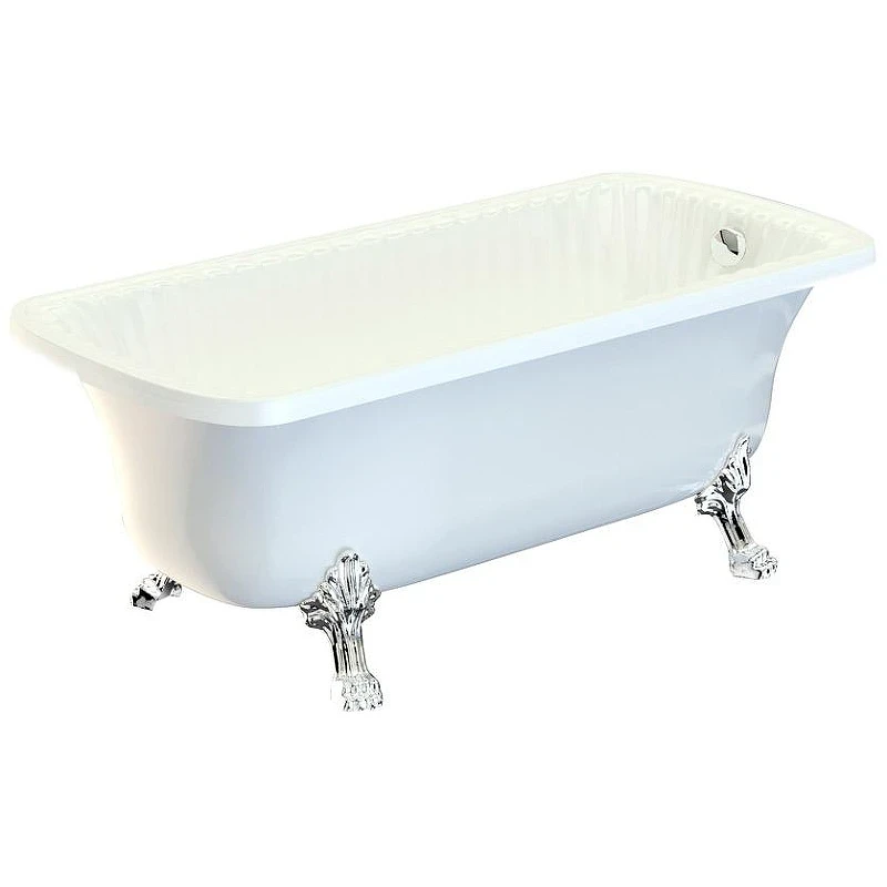 Ванна из искусственного камня Migliore Olivia 174x80 26923 ножки Leone Standart Хром