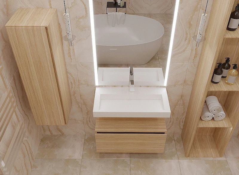 Тумба Boheme Armadi Art Flat Vallessi Uno-S 80 897-080-L подвесная Light oak МДФ / ЛДСП
