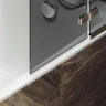 Шторка для ванны Maybah Glass MGV-659-4 690х1400 поворотная с добором Хром глянцевый стекло графитовое