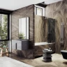 Шторка для ванны Maybah Glass MGV-659-4 690х1400 поворотная с добором Хром глянцевый стекло графитовое