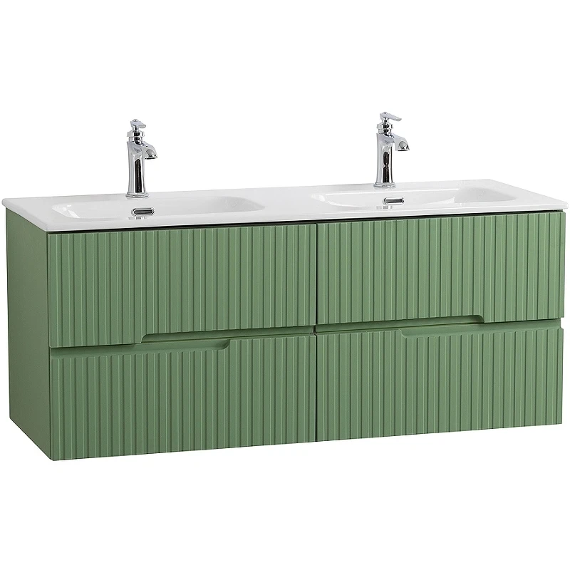 Тумба под раковину Cezares Duet-N 120 DUET-N-1200-4C-SO-2-PS-P подвесная Фисташковый Софт МДФ / ЛДСП