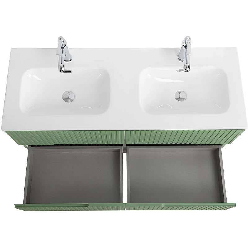 Тумба под раковину Cezares Duet-N 120 DUET-N-1200-4C-SO-2-PS-P подвесная Фисташковый Софт МДФ / ЛДСП