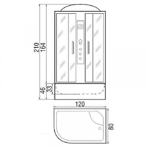 Душевая кабина River Dunay 120x80 ТН R 10000000068 с поддоном