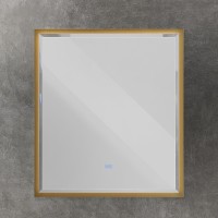 Зеркало Cezares Interni 100 CZR-SPC-INT-1000-900-LED-TCH-WARM-BORO с подсветкой Брашированное золото с сенсорным выключателем и подогревом МДФ / ЛДСП, стекло