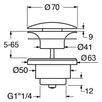 Донный клапан GSI Spares PVC16 click-clack Bistro Opaco