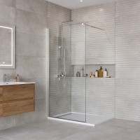 Душевая перегородка BelBagno Kraft 100 KRAFT-L-1-100-C-Cr профиль Хром стекло прозрачное