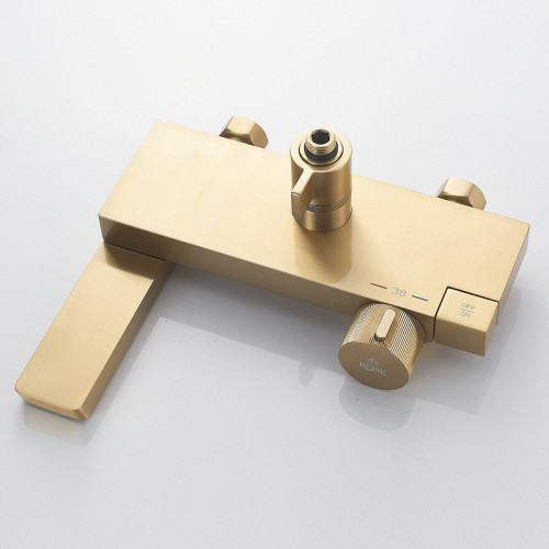 Душевая система Rose R18G R1896G с термостатом Золото матовое