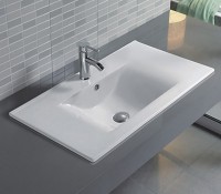 Раковина CeramaLux 121 JY-807-120 Белая фаянс полувстраиваемая