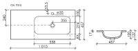 Раковина Ceramicanova Grace 100 R CN7015 Белая фарфор полувстраиваемая