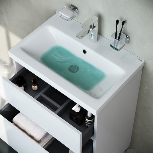 Тумба под раковину AM.PM Gem S 60 M91FSX0602WG Белая МДФ / ЛДСП