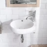 Раковина CeramaLux 43 9100L Белая фаянс подвесная