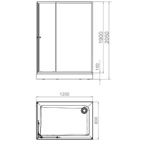 Душевой уголок Melodia della vita Cube 120x80 MCNCB12080MWt профиль Белый стекло матовое
