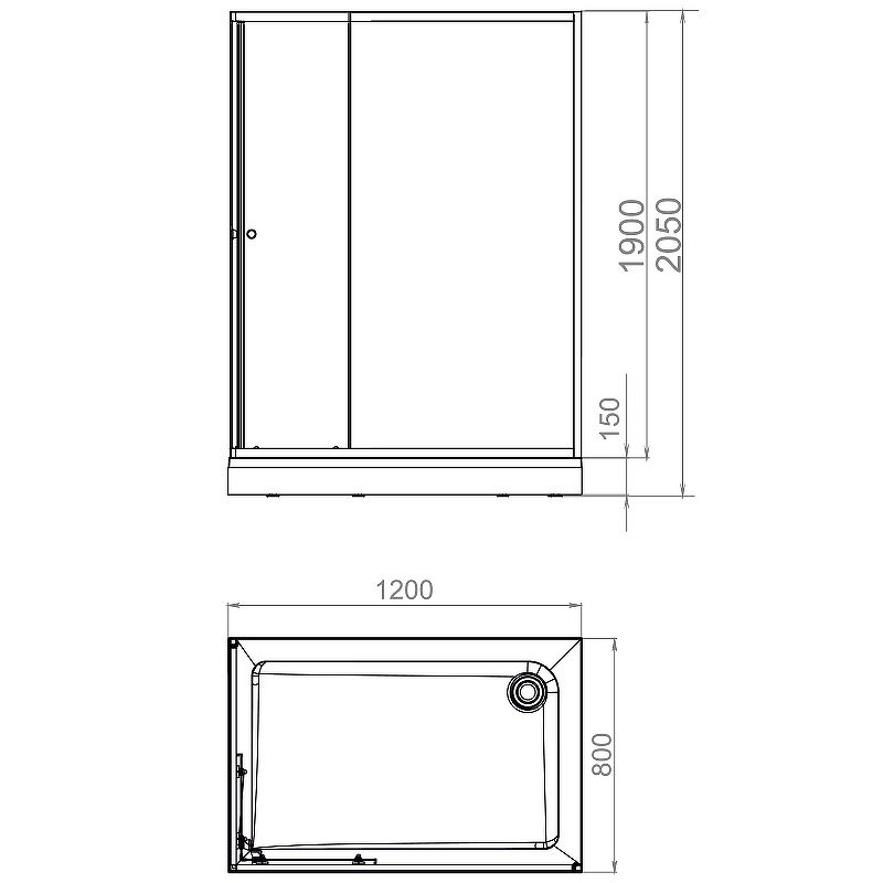 Душевой уголок Melodia della vita Cube 120x80 MCNCB12080MWt профиль Белый стекло матовое