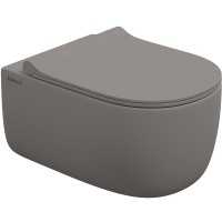 Унитаз Berges Ego XL 083216 подвесной Серый матовый с сиденьем Микролифт фарфор подвесной