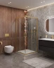 Душевой уголок Cezares Molveno 100x100 MOLVENO-A-2-100-C-BORO-IV профиль Брашированное золото стекло прозрачное