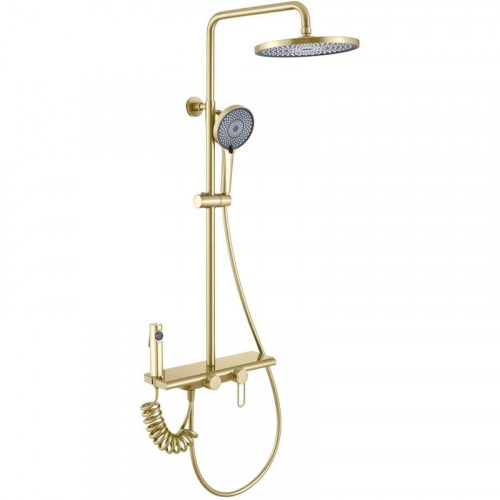 Душевая система Olive's Kabrera 37294KBG с гигиеническим душем Золото матовое
