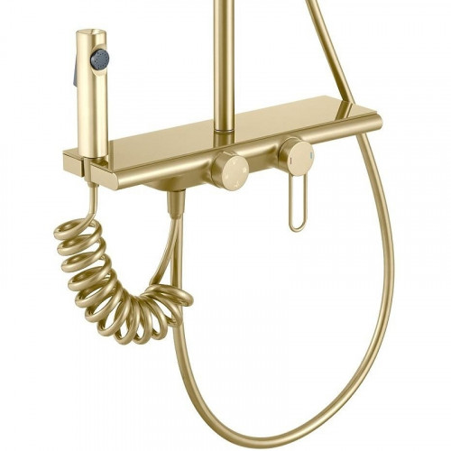 Душевая система Olive's Kabrera 37294KBG с гигиеническим душем Золото матовое