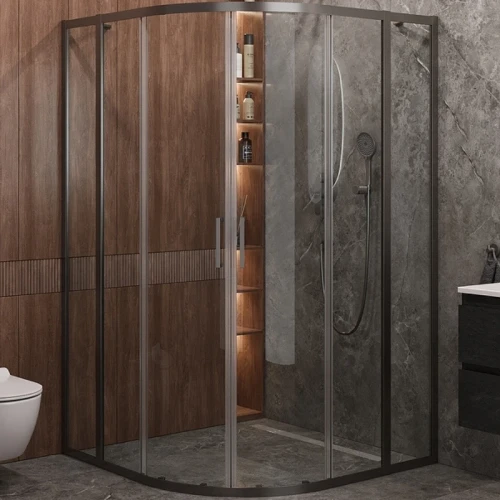 Душевой уголок Cezares Molveno 120x120 MOLVENO-R-22-90+30-C-GM-IV профиль Оружейная сталь стекло прозрачное
