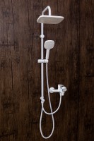 Душевая система Orange O-Shower OW04w Белый глянец нержавеющая сталь на стену