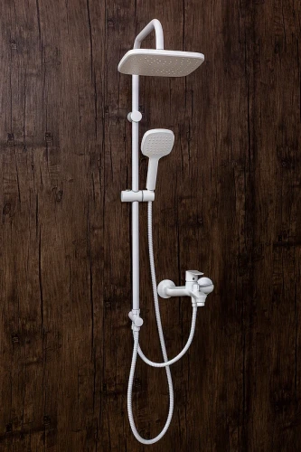 Душевая система Orange O-Shower OW04w Белый глянец нержавеющая сталь на стену