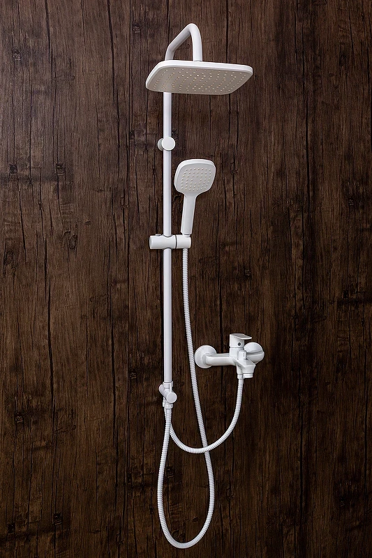 Душевая система Orange O-Shower OW04w Белый глянец нержавеющая сталь на стену