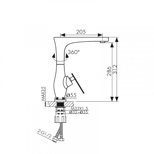 Смеситель для кухни Kaiser Star 02044 Хром латунь