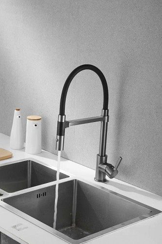 Смеситель для кухни Rose R133T цвет Пепельный Черный