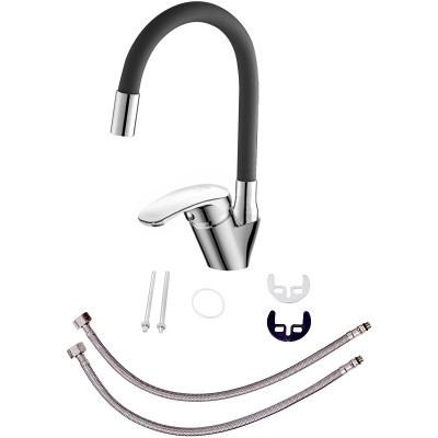 Смеситель для кухни Orange OneLife P11-007cr Хром Черный