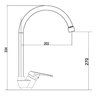 Смеситель для кухни Orange OneLife P11-007cr Хром Черный