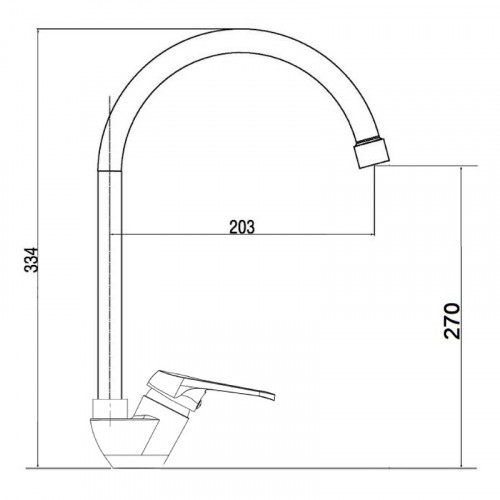 Смеситель для кухни Orange OneLife P11-007cr Хром Черный