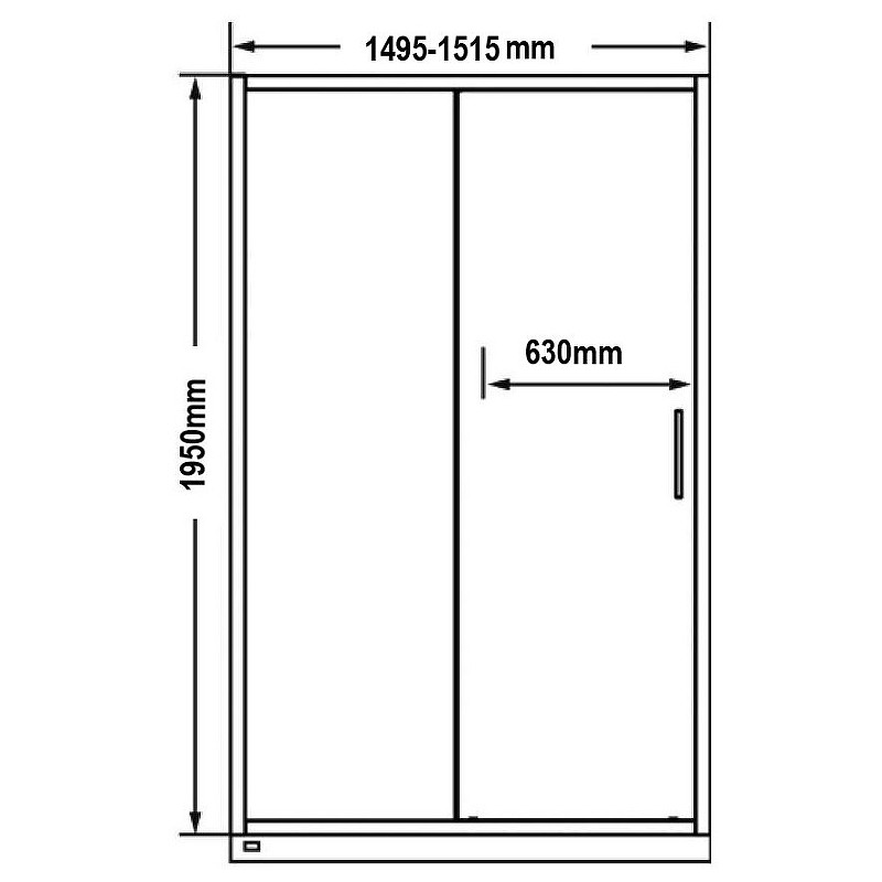 Душевая дверь Maybah Glass MGD-1289-5 1500x1950 раздвижная профиль Хром матовый стекло графитовое матовое