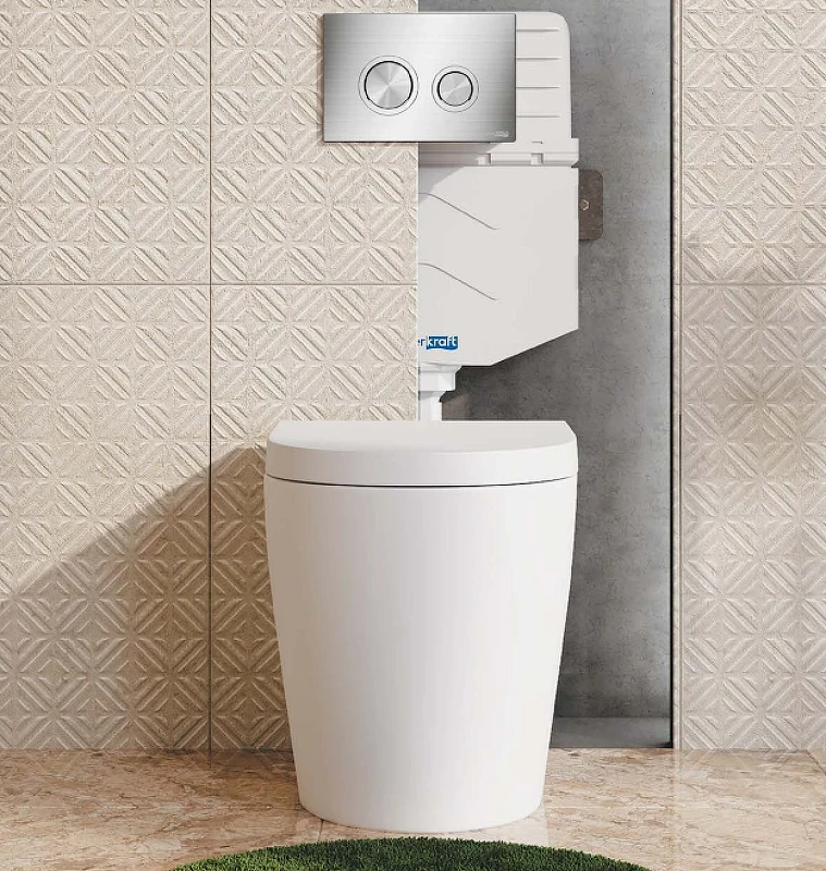 Смывной бачок WasserKRAFT Aller 10TLT.031.ME.CH01 для унитаза с клавишей смыва Хром пластик