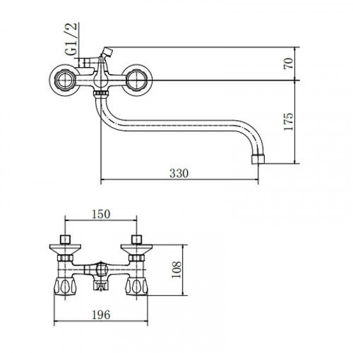 Смеситель для ванны Fashun A2209-2 универсальный цвет Хром