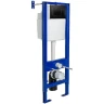 Унитаз с инсталляцией Owl 1975 Vind Cirkel-H OWLT190305 + Berges Atom 410 040332 с сиденьем Микролифт и Черной матовой клавишей смыва