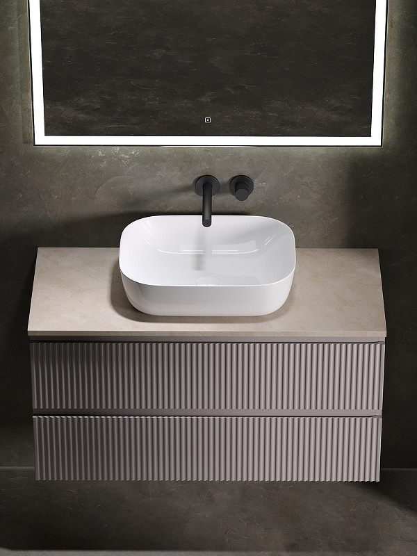 Тумба под раковину Sancos Snob R 100 SNR100SM подвесная Doha Soft МДФ / ЛДСП