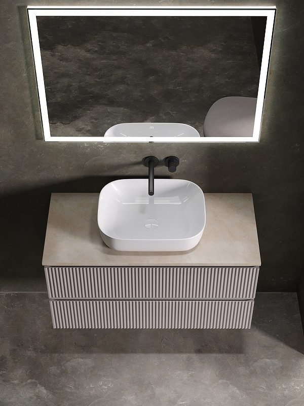 Тумба под раковину Sancos Snob R 100 SNR100SM подвесная Doha Soft МДФ / ЛДСП