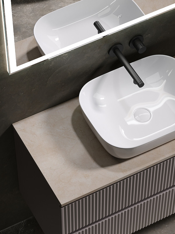 Тумба под раковину Sancos Snob R 100 SNR100SM подвесная Doha Soft МДФ / ЛДСП