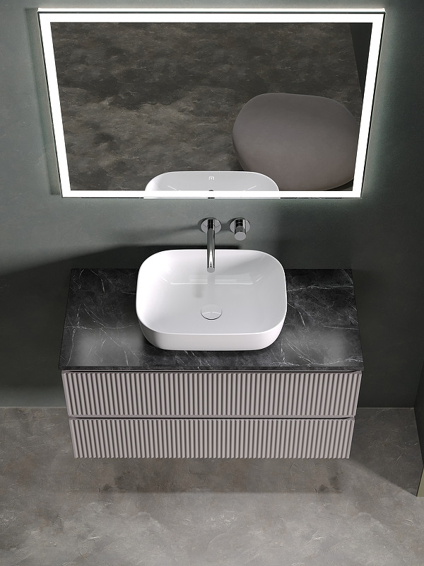 Тумба под раковину Sancos Snob R 100 SNR100SM подвесная Doha Soft МДФ / ЛДСП