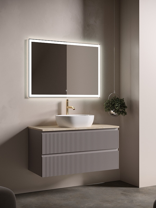 Тумба под раковину Sancos Snob R 100 SNR100SM подвесная Doha Soft МДФ / ЛДСП