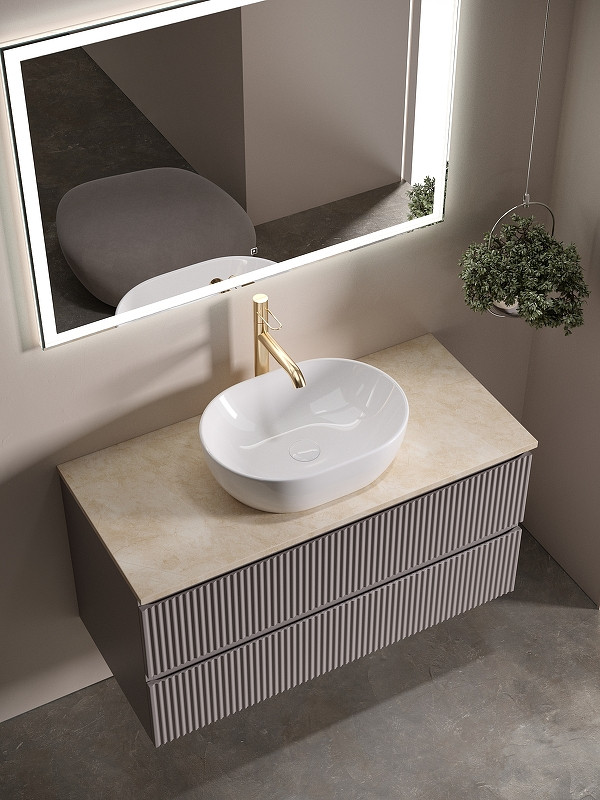 Тумба под раковину Sancos Snob R 100 SNR100SM подвесная Doha Soft МДФ / ЛДСП