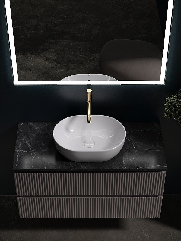 Тумба под раковину Sancos Snob R 100 SNR100SM подвесная Doha Soft МДФ / ЛДСП