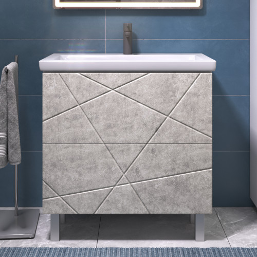 Тумба под раковину Vigo Geometry 80 025 цвет Бетон Белый