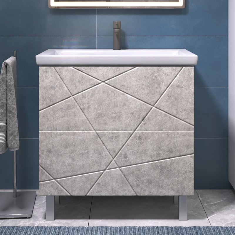 Тумба под раковину Vigo Geometry 80 025 цвет Бетон Белый