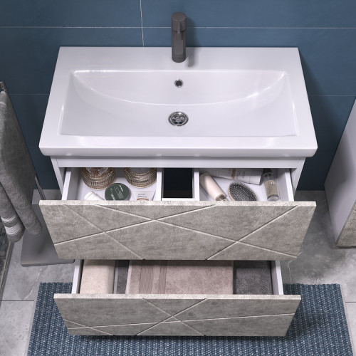 Тумба под раковину Vigo Geometry 80 025 цвет Бетон Белый