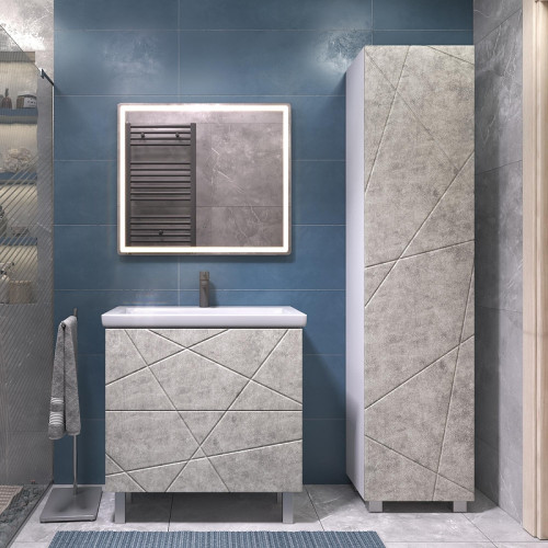 Тумба под раковину Vigo Geometry 80 025 цвет Бетон Белый