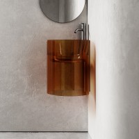Раковина Abber Kristall 42 AT2705Opal Коричневая полиэфирная смола подвесная