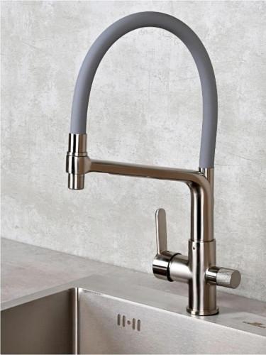 Смеситель для кухни Wisent W4755A-9 цвет Сатин