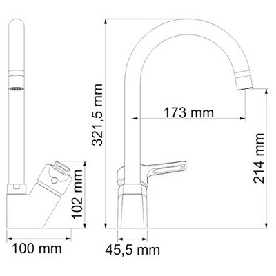 Смеситель для кухни WasserKRAFT Ruhr 24407 Хром латунь